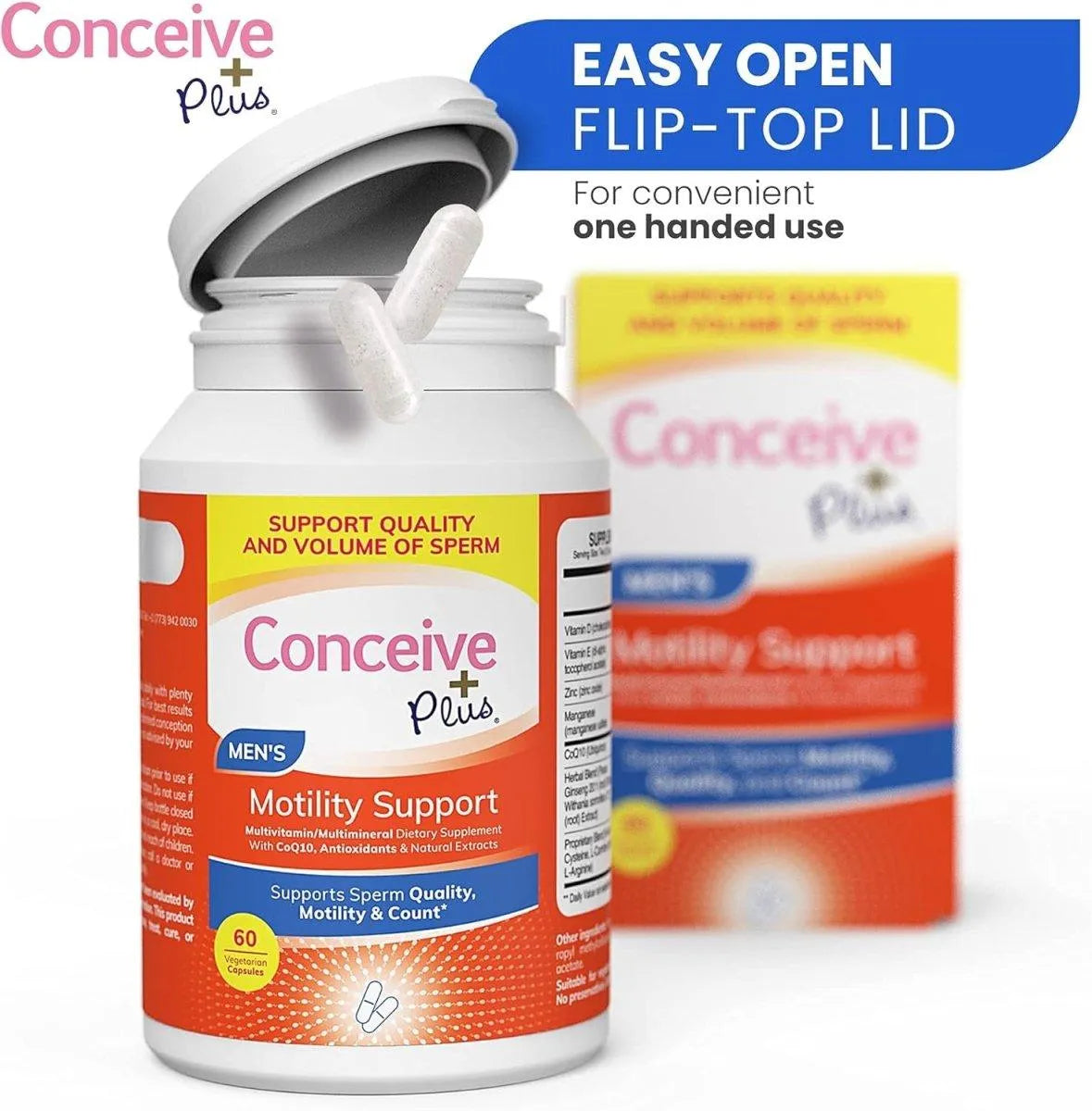 CONCEIVE PLUS - CONCEIVE PLUS Motility Prime Male Fertility Supplement 60 Capsulas - The Red Vitamin MX - Suplementos Alimenticios - {{ shop.shopifyCountryName }}