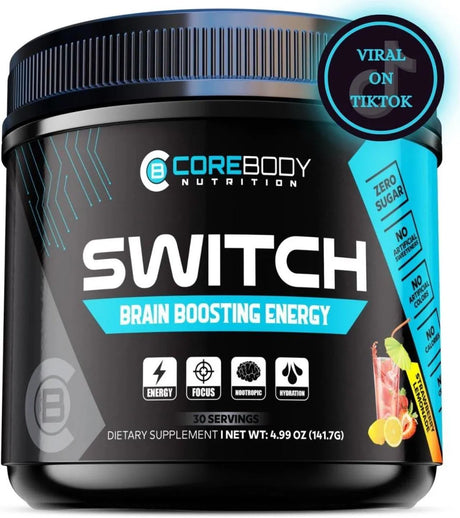 COREBODY NUTRITION - CoreBody Nutrition Switch Brain Boosting Nootropic Energy Supplement 30 Servicios 141.7 Gr. - The Red Vitamin MX - Suplementos Alimenticios - {{ shop.shopifyCountryName }}