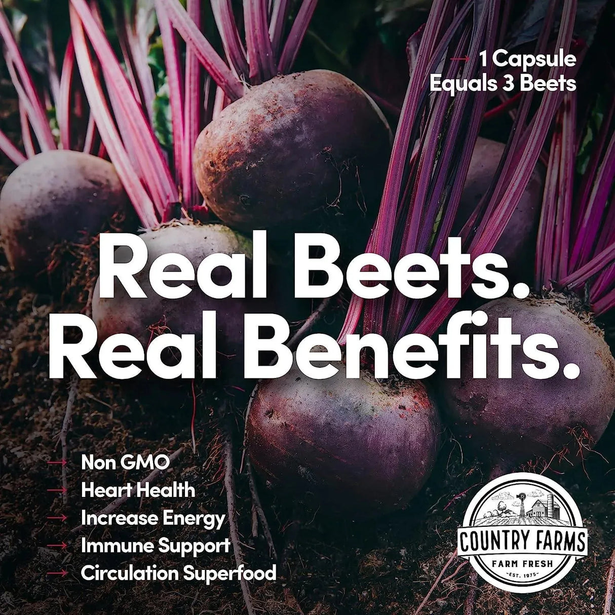 COUNTRY FARMS - Country Farms Bountiful Beets 90 Capsulas - The Red Vitamin MX - Suplementos Alimenticios - {{ shop.shopifyCountryName }}