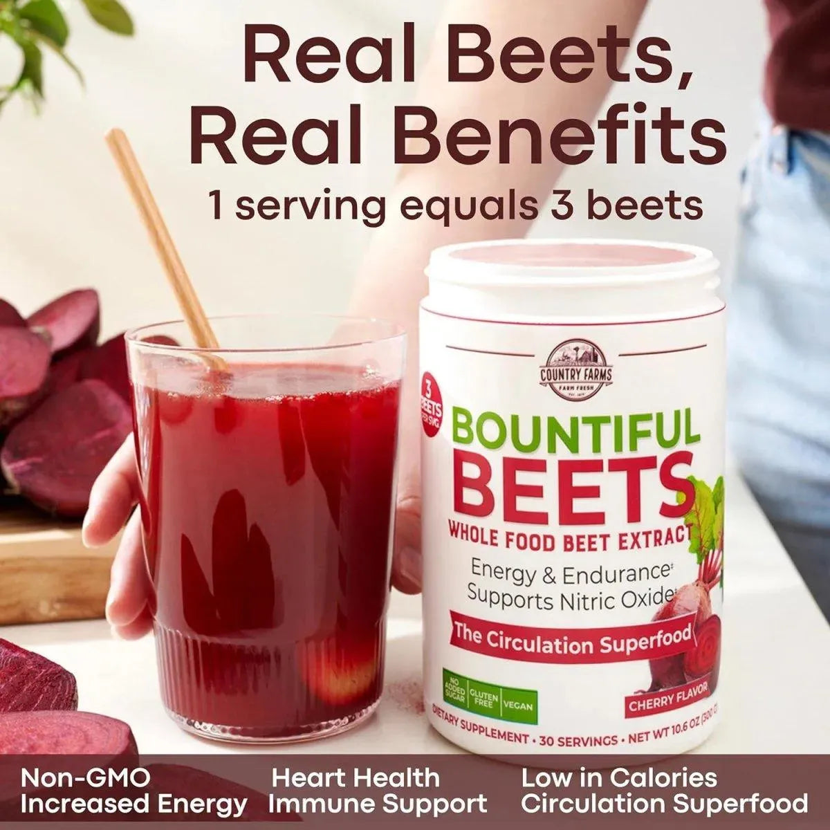 COUNTRY FARMS - Country Farms Bountiful Beets Powder 300Gr. - The Red Vitamin MX - Suplementos Alimenticios - {{ shop.shopifyCountryName }}