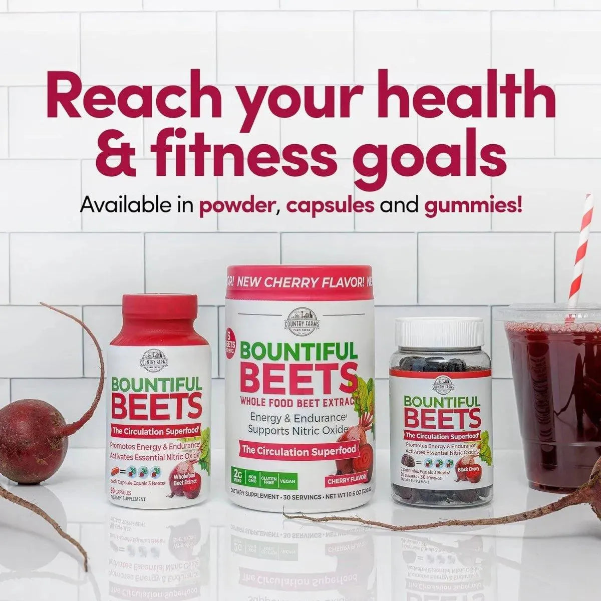 COUNTRY FARMS - Country Farms Bountiful Beets Powder 300Gr. - The Red Vitamin MX - Suplementos Alimenticios - {{ shop.shopifyCountryName }}