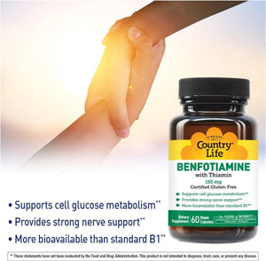 COUNTRY LIFE - Country Life Benfotiamine with Thiamin 60 Capsulas - The Red Vitamin MX - Suplementos Alimenticios - {{ shop.shopifyCountryName }}