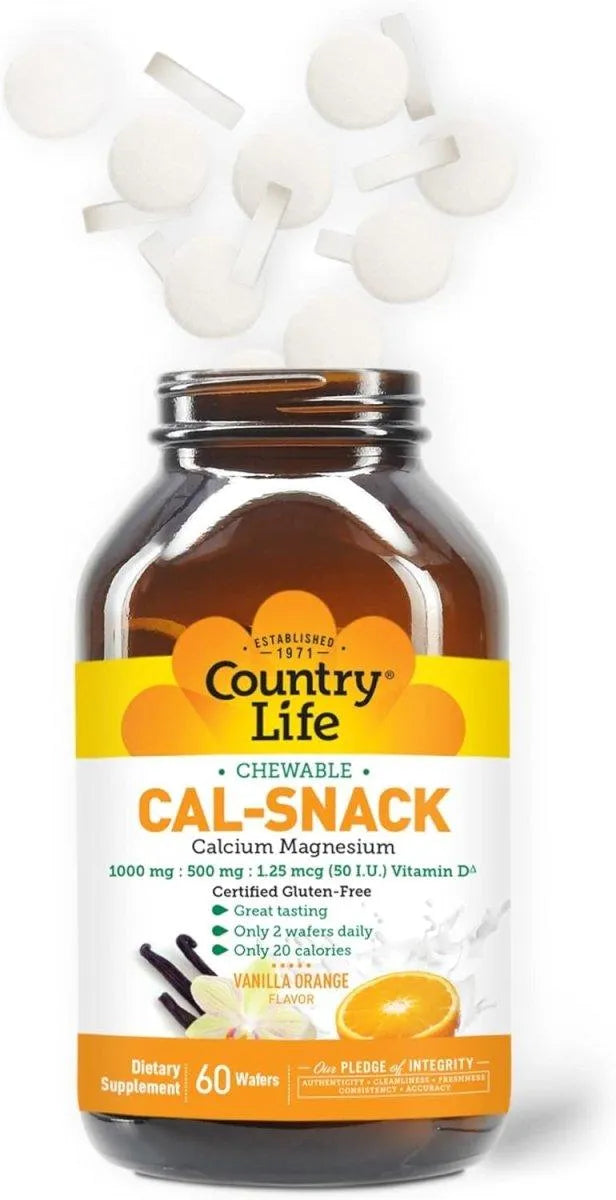 COUNTRY LIFE - Country Life Cal-Snack Chewable Calcium 60 Tabletas Masticables - The Red Vitamin MX - Suplementos Alimenticios - {{ shop.shopifyCountryName }}