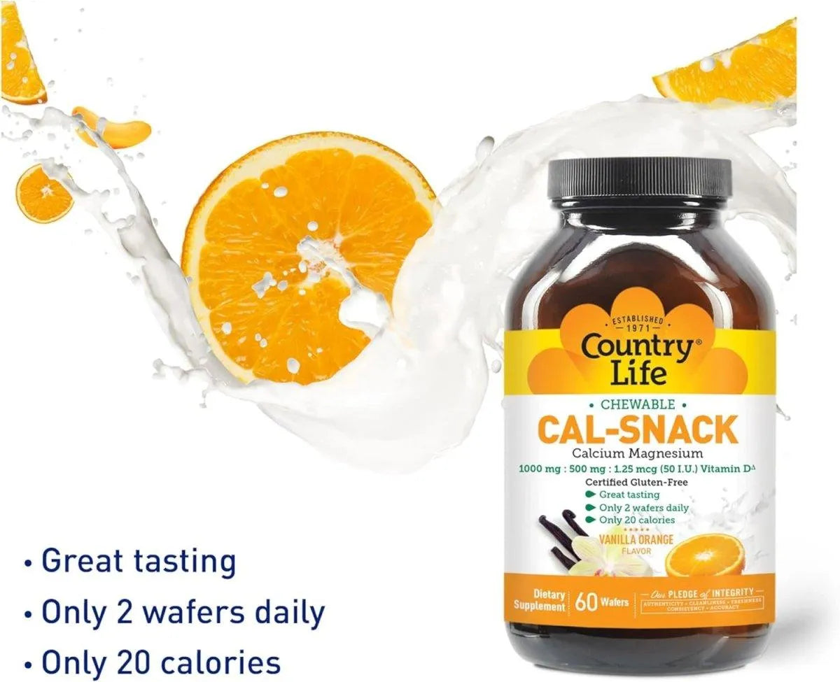 COUNTRY LIFE - Country Life Cal-Snack Chewable Calcium 60 Tabletas Masticables - The Red Vitamin MX - Suplementos Alimenticios - {{ shop.shopifyCountryName }}