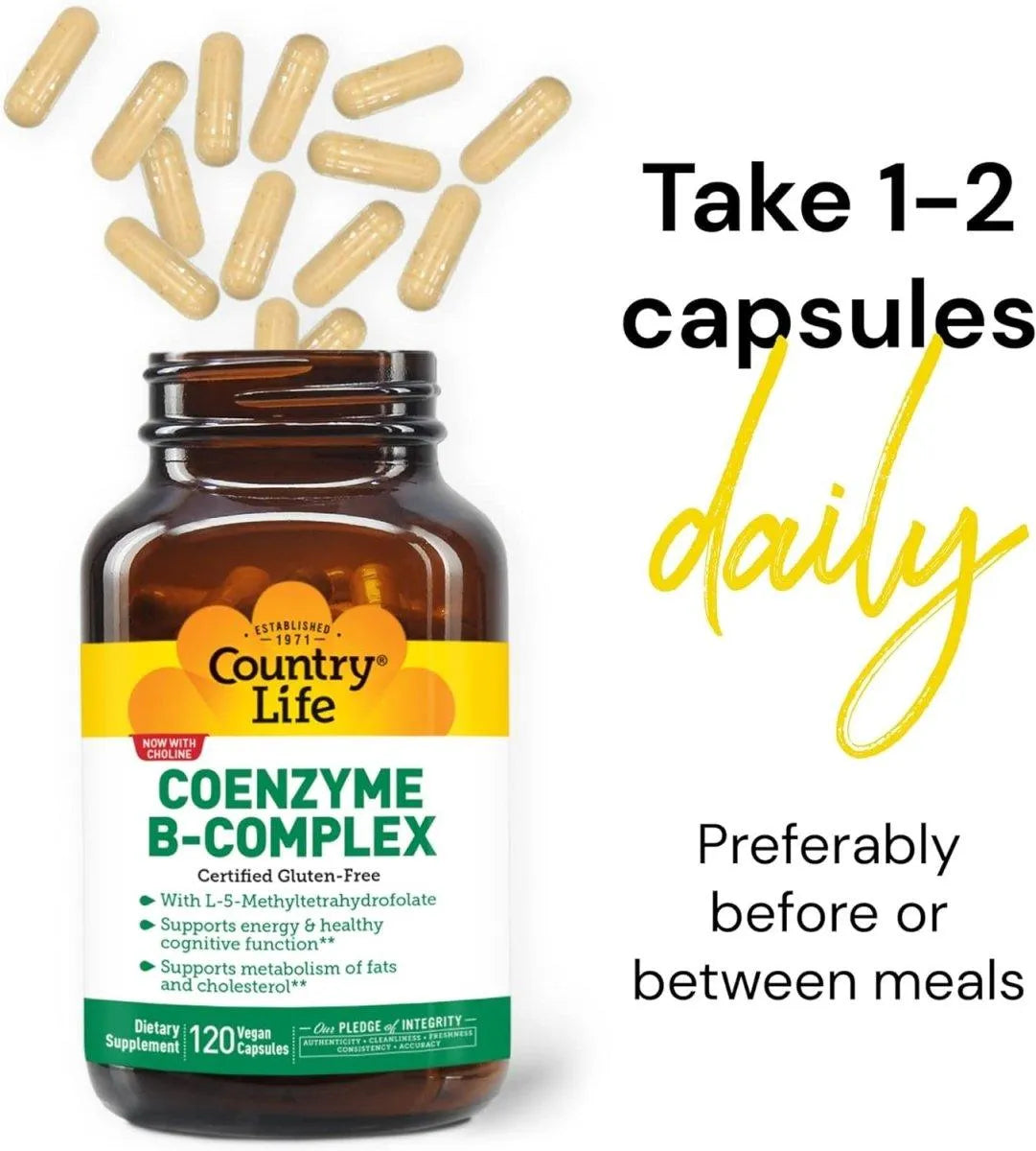 COUNTRY LIFE - Country Life Coenzyme B-Complex Vitamin 120 Capsulas - The Red Vitamin MX - Suplementos Alimenticios - {{ shop.shopifyCountryName }}