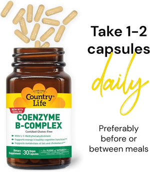 COUNTRY LIFE - Country Life Coenzyme B-Complex Vitamin 30 Capsulas - The Red Vitamin MX - Suplementos Alimenticios - {{ shop.shopifyCountryName }}