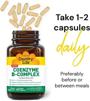 COUNTRY LIFE - Country Life Coenzyme B-Complex Vitamin 60 Capsulas - The Red Vitamin MX - Suplementos Alimenticios - {{ shop.shopifyCountryName }}