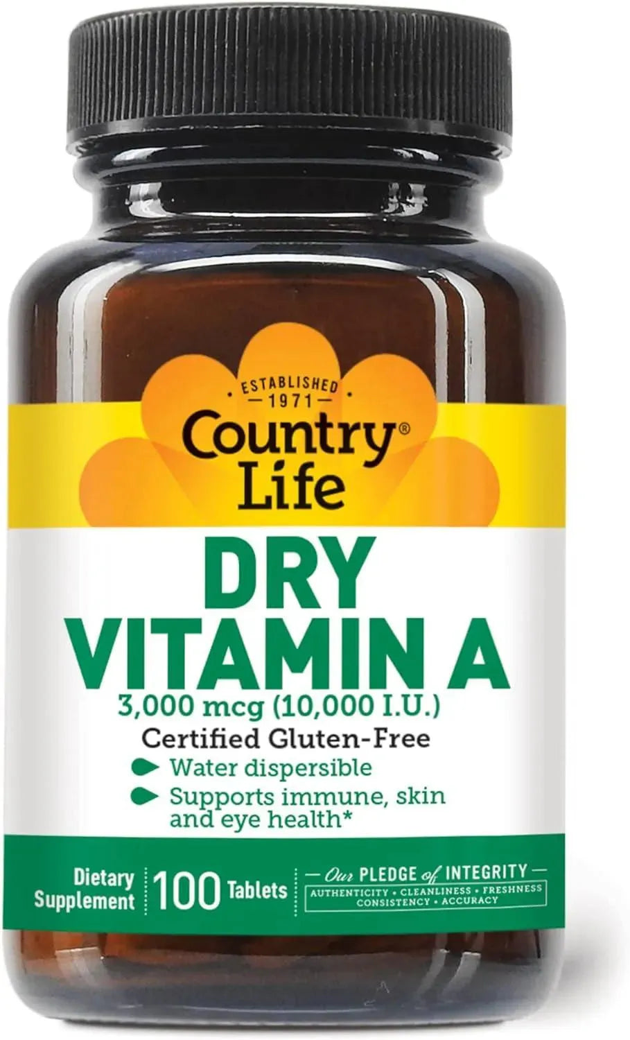 COUNTRY LIFE - Country Life Dry Vitamin A 100 Tabletas - The Red Vitamin MX - Suplementos Alimenticios - {{ shop.shopifyCountryName }}