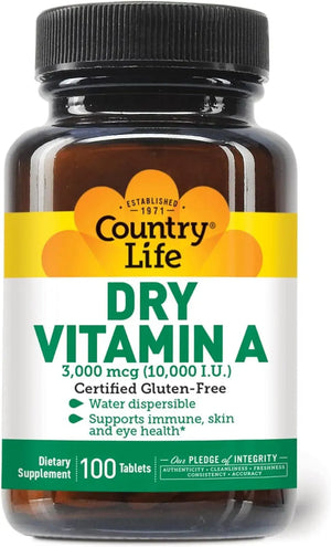 COUNTRY LIFE - Country Life Dry Vitamin A 100 Tabletas - The Red Vitamin MX - Suplementos Alimenticios - {{ shop.shopifyCountryName }}