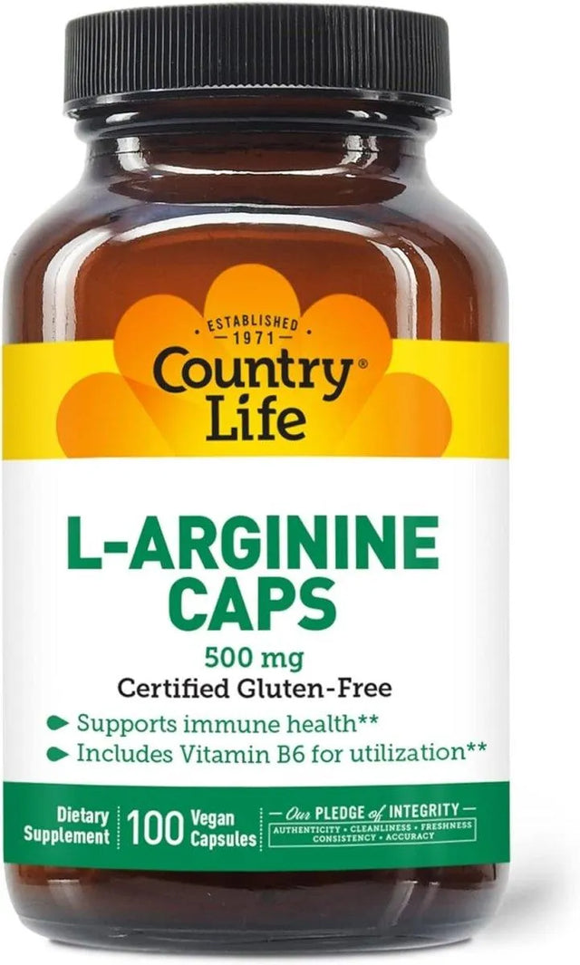 COUNTRY LIFE - Country Life L-Arginine 500Mg. 100 Capsulas - The Red Vitamin MX - Suplementos Alimenticios - {{ shop.shopifyCountryName }}