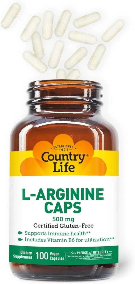 COUNTRY LIFE - Country Life L-Arginine 500Mg. 100 Capsulas - The Red Vitamin MX - Suplementos Alimenticios - {{ shop.shopifyCountryName }}