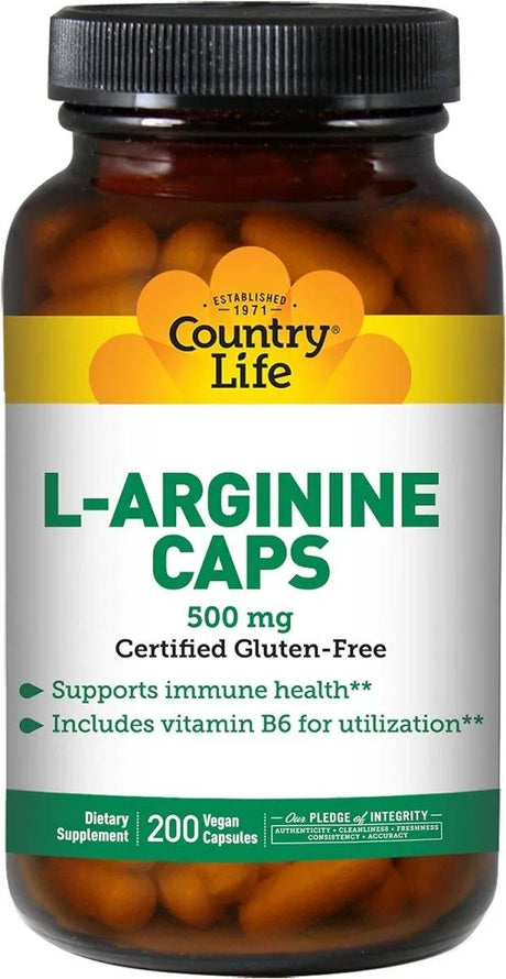 COUNTRY LIFE - Country Life L-Arginine 500Mg. 200 Capsulas - The Red Vitamin MX - Suplementos Alimenticios - {{ shop.shopifyCountryName }}