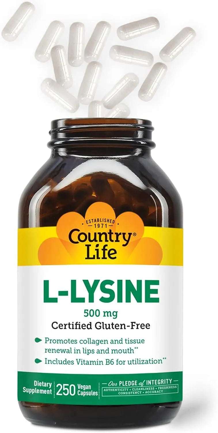 COUNTRY LIFE - Country Life L-Lysine 500Mg. 250 Capsulas - The Red Vitamin MX - Suplementos Alimenticios - {{ shop.shopifyCountryName }}