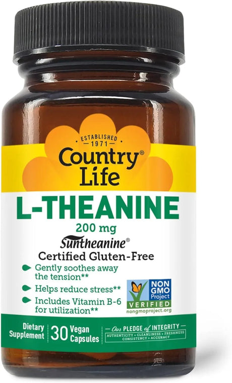 COUNTRY LIFE - Country Life L-Theanine 200Mg. 30 Capsulas - The Red Vitamin MX - Suplementos Alimenticios - {{ shop.shopifyCountryName }}