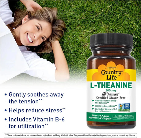 COUNTRY LIFE - Country Life L-Theanine 200Mg. 30 Capsulas - The Red Vitamin MX - Suplementos Alimenticios - {{ shop.shopifyCountryName }}
