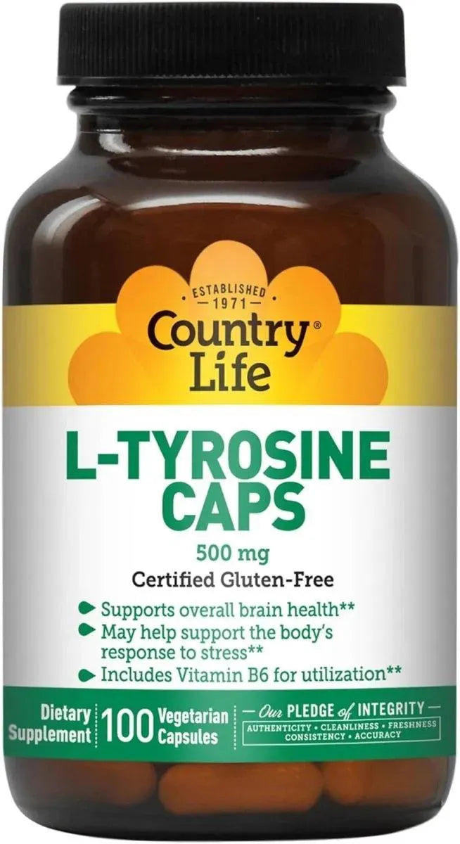 COUNTRY LIFE - Country Life L-Tyrosine 500Mg. 100 Capsulas - The Red Vitamin MX - Suplementos Alimenticios - {{ shop.shopifyCountryName }}