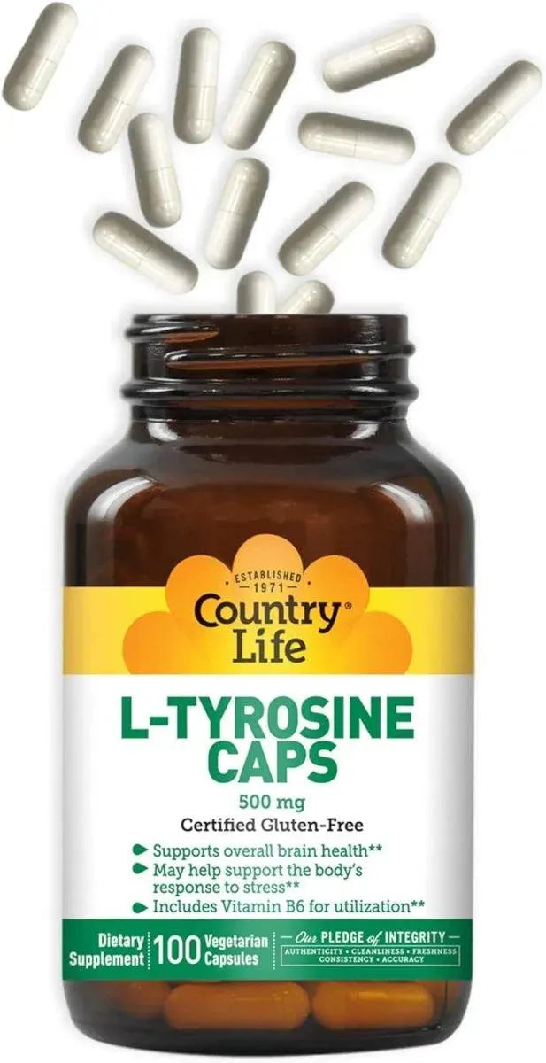 COUNTRY LIFE - Country Life L-Tyrosine 500Mg. 100 Capsulas - The Red Vitamin MX - Suplementos Alimenticios - {{ shop.shopifyCountryName }}