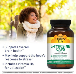 COUNTRY LIFE - Country Life L-Tyrosine 500Mg. 100 Capsulas - The Red Vitamin MX - Suplementos Alimenticios - {{ shop.shopifyCountryName }}