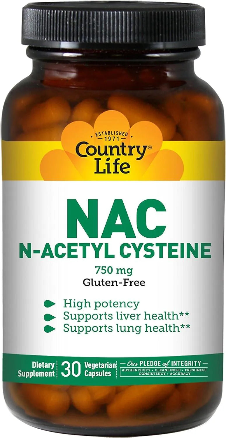 COUNTRY LIFE - Country Life N-Acetyl Cysteine 750Mg. 30 Capsulas - The Red Vitamin MX - Suplementos Alimenticios - {{ shop.shopifyCountryName }}