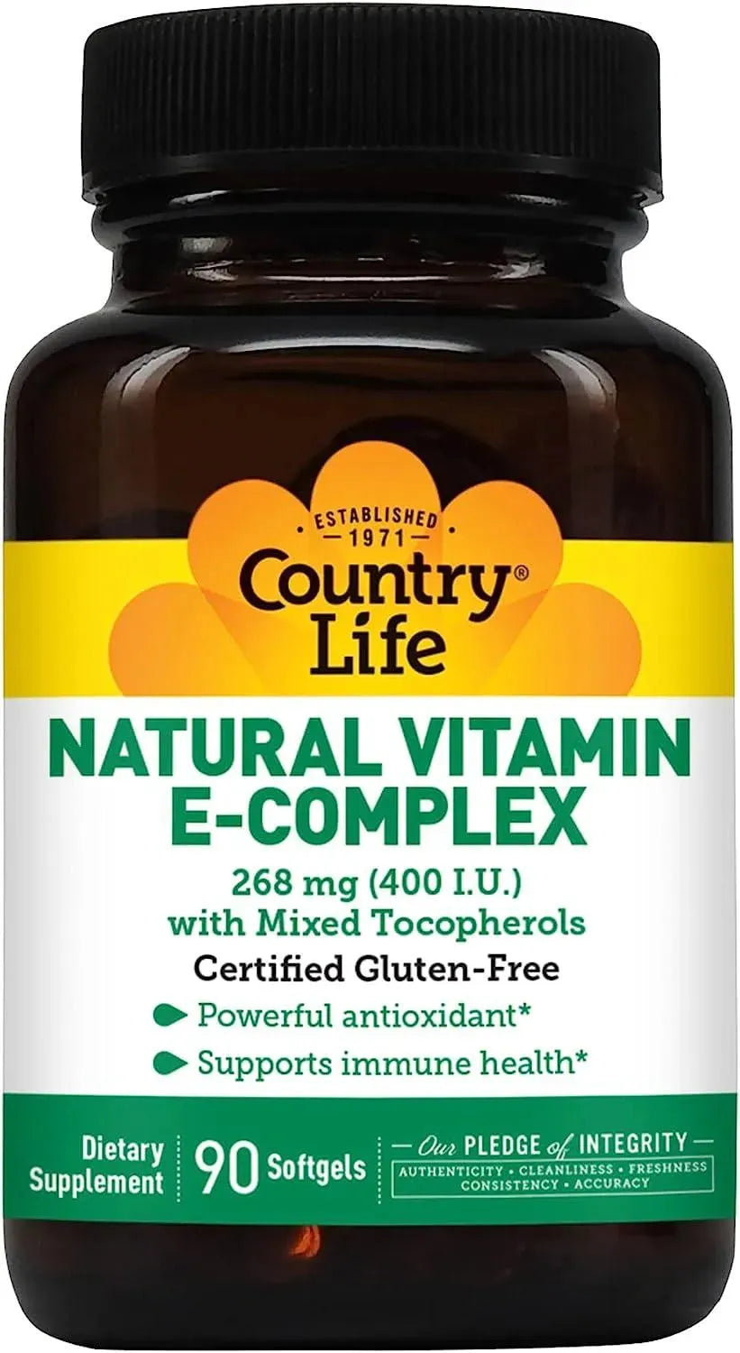 COUNTRY LIFE - Country Life Natural Vitamin E-Complex 268Mg. 90 Capsulas Blandas - The Red Vitamin MX - Suplementos Alimenticios - {{ shop.shopifyCountryName }}