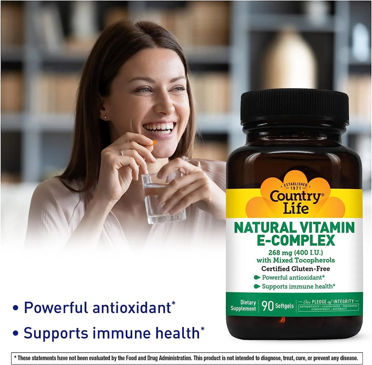 COUNTRY LIFE - Country Life Natural Vitamin E-Complex 268Mg. 90 Capsulas Blandas - The Red Vitamin MX - Suplementos Alimenticios - {{ shop.shopifyCountryName }}