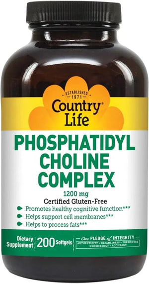 COUNTRY LIFE - Country Life Phosphatidyl Choline Complex 1200Mg. 200 Capsulas Blandas - The Red Vitamin MX - Suplementos Alimenticios - {{ shop.shopifyCountryName }}