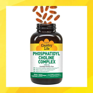 COUNTRY LIFE - Country Life Phosphatidyl Choline Complex 1200Mg. 200 Capsulas Blandas - The Red Vitamin MX - Suplementos Alimenticios - {{ shop.shopifyCountryName }}