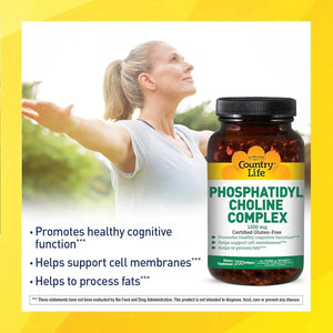 COUNTRY LIFE - Country Life Phosphatidyl Choline Complex 1200Mg. 200 Capsulas Blandas - The Red Vitamin MX - Suplementos Alimenticios - {{ shop.shopifyCountryName }}