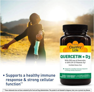 COUNTRY LIFE - Country Life Quercetin + Vitamin D3 500Mg. 90 Capsulas - The Red Vitamin MX - Suplementos Alimenticios - {{ shop.shopifyCountryName }}