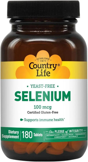 COUNTRY LIFE - Country Life Selenium 100mcg 180 Tabletas - The Red Vitamin MX - Suplementos Alimenticios - {{ shop.shopifyCountryName }}