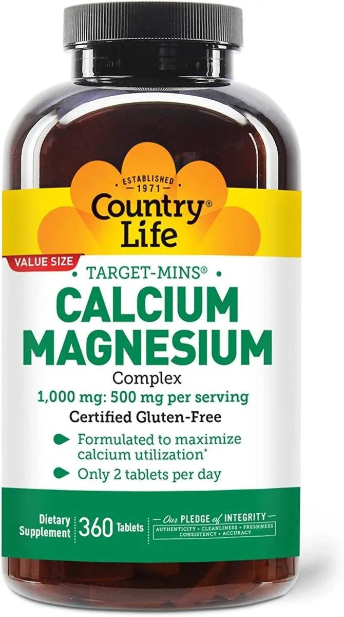 COUNTRY LIFE - Country Life Target Mins Calcium Magnesium Complex 360 Tabletas - The Red Vitamin MX - Suplementos Alimenticios - {{ shop.shopifyCountryName }}