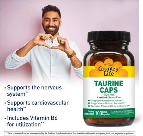 COUNTRY LIFE - Country Life Taurine 500Mg. 100 Capsulas - The Red Vitamin MX - Suplementos Alimenticios - {{ shop.shopifyCountryName }}