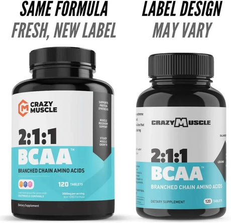CRAZY MUSCLE - Crazy Muscle 1000Mg. BCAA 120 Tabletas - The Red Vitamin MX - Suplementos Alimenticios - {{ shop.shopifyCountryName }}
