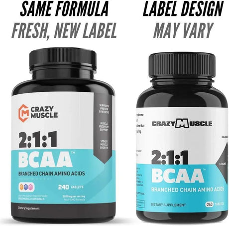 CRAZY MUSCLE - Crazy Muscle 3000Mg. BCAA 240 Tabletas - The Red Vitamin MX - Suplementos Alimenticios - {{ shop.shopifyCountryName }}