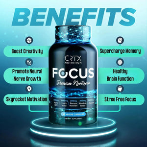 CRTX NUTRITION - CRTX Nutrition Focus Nootropic Brain Supplement 90 Capsulas - The Red Vitamin MX - Suplementos Alimenticios - {{ shop.shopifyCountryName }}