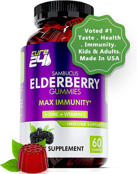 CURE24 - Cure24 Sambucus Natural Elderberry Gummies 60 Gomitas - The Red Vitamin MX - Suplementos Alimenticios - {{ shop.shopifyCountryName }}