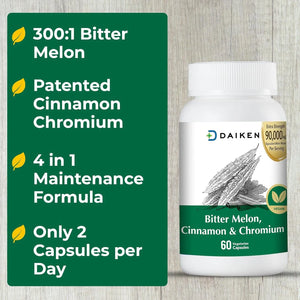 DAIKEN - Daiken Bitter Melon, Cinnamon & Chromium 90,000Mg. 60 Capsulas - The Red Vitamin MX - Suplementos Alimenticios - {{ shop.shopifyCountryName }}