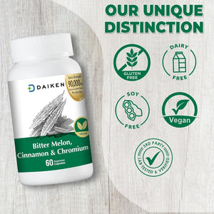 DAIKEN - Daiken Bitter Melon, Cinnamon & Chromium 90,000Mg. 60 Capsulas - The Red Vitamin MX - Suplementos Alimenticios - {{ shop.shopifyCountryName }}