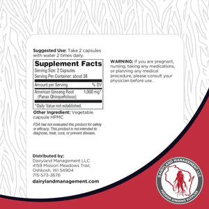 DAIRYLAND - Dairyland American Ginseng 500Mg. 75 Capsulas - The Red Vitamin MX - Suplementos Alimenticios - {{ shop.shopifyCountryName }}