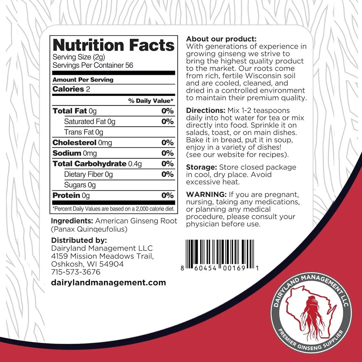 DAIRYLAND - Dairyland Premium American Ginseng Powder 4 oz. - The Red Vitamin MX - Suplementos Alimenticios - {{ shop.shopifyCountryName }}