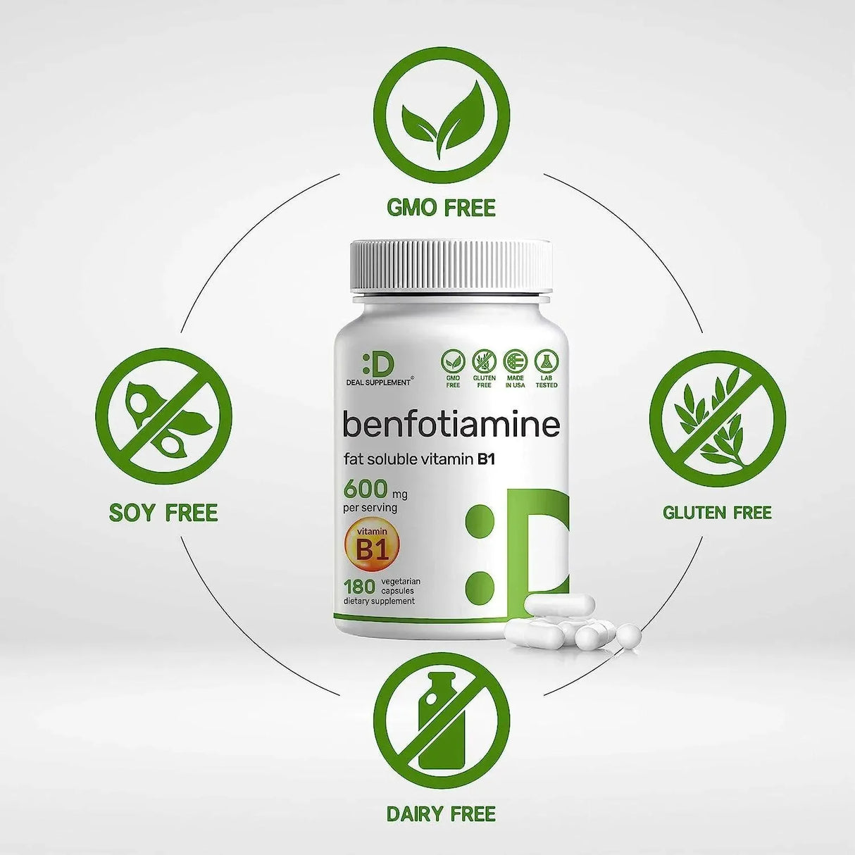 DEAL SUPPLEMENT - Deal Supplement Benfotiamine 600Mg. 180 Capsulas - The Red Vitamin MX - Suplementos Alimenticios - {{ shop.shopifyCountryName }}