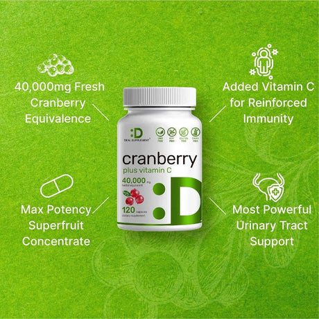 DEAL SUPPLEMENT - Deal Supplement Cranberry 40,000Mg. with Vitamin C 120 Capsulas - The Red Vitamin MX - Suplementos Alimenticios - {{ shop.shopifyCountryName }}