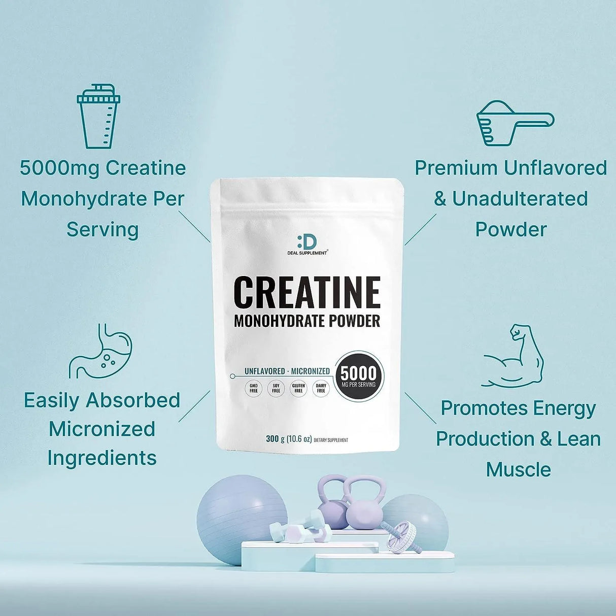 DEAL SUPPLEMENT - Deal Supplement Creatine Monohydrate Powder 60 Servicios 300Gr. - The Red Vitamin MX - Suplementos Alimenticios - {{ shop.shopifyCountryName }}