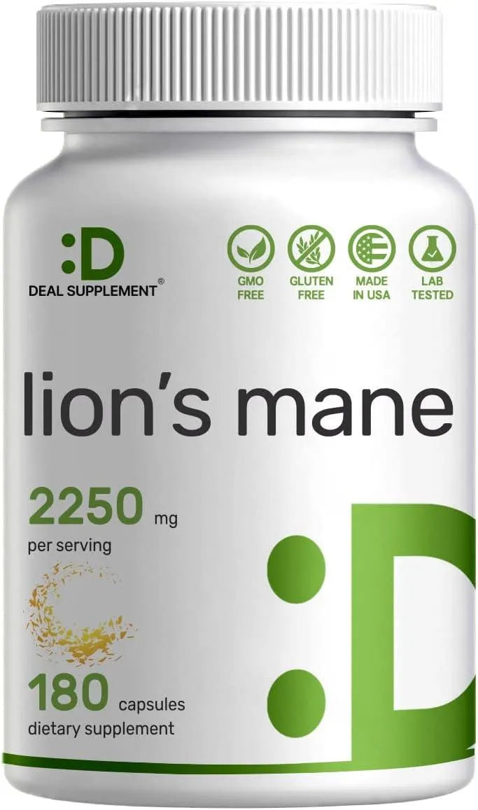 DEAL SUPPLEMENT - Deal Supplement Lions Mane Mushroom Extract Supplement 2250Mg. 180 Capsulas - The Red Vitamin MX - Suplementos Alimenticios - {{ shop.shopifyCountryName }}