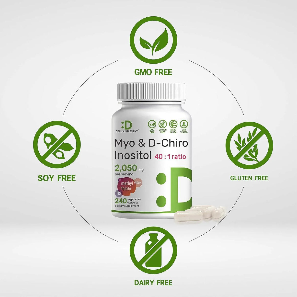 DEAL SUPPLEMENT - Deal Supplement Myo-Inositol & D-Chiro Inositol 240 Capsulas - The Red Vitamin MX - Suplementos Alimenticios - {{ shop.shopifyCountryName }}