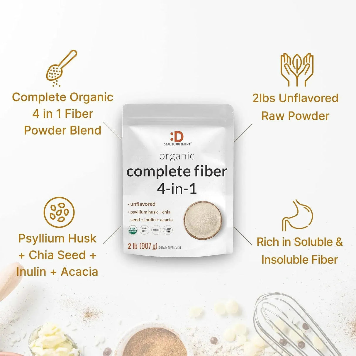 DEAL SUPPLEMENT - DEAL SUPPLEMENT Organic Fiber Powder 907Gr. - The Red Vitamin MX - Suplementos Alimenticios - {{ shop.shopifyCountryName }}