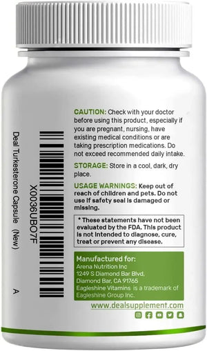 DEAL SUPPLEMENT - Deal Supplement Turkesterone 500Mg. 180 Capsulas - The Red Vitamin MX - Suplementos Alimenticios - {{ shop.shopifyCountryName }}