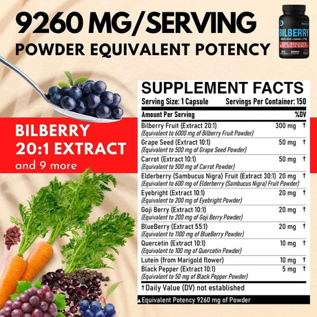 DEDICAD - DEDICAD 20:1 Bilberry Extract 10in1 150 Capsulas - The Red Vitamin MX - Suplementos Alimenticios - {{ shop.shopifyCountryName }}