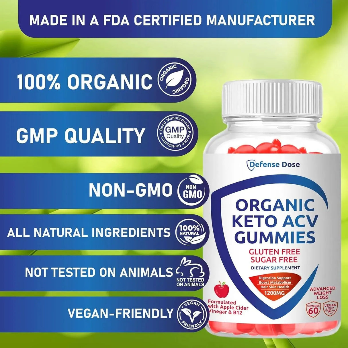 DEFENSE DOSE - Defense Dose Organic Keto ACV Gummy Advanced Weight Loss 60 Gomitas - The Red Vitamin MX - Suplementos Alimenticios - {{ shop.shopifyCountryName }}