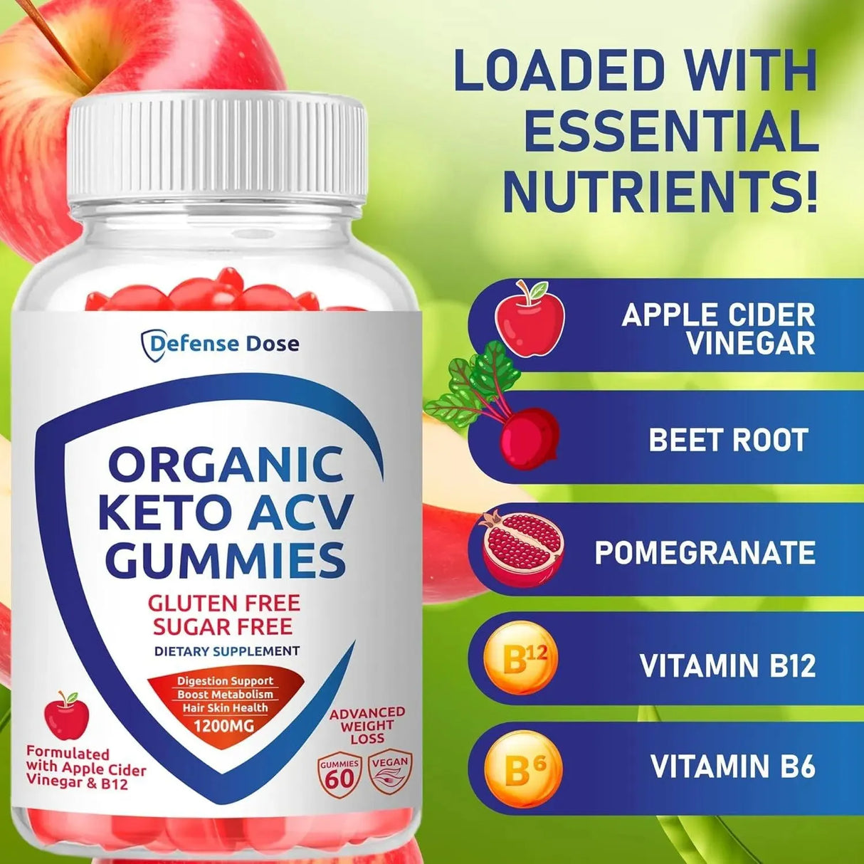 DEFENSE DOSE - Defense Dose Organic Keto ACV Gummy Advanced Weight Loss 60 Gomitas - The Red Vitamin MX - Suplementos Alimenticios - {{ shop.shopifyCountryName }}